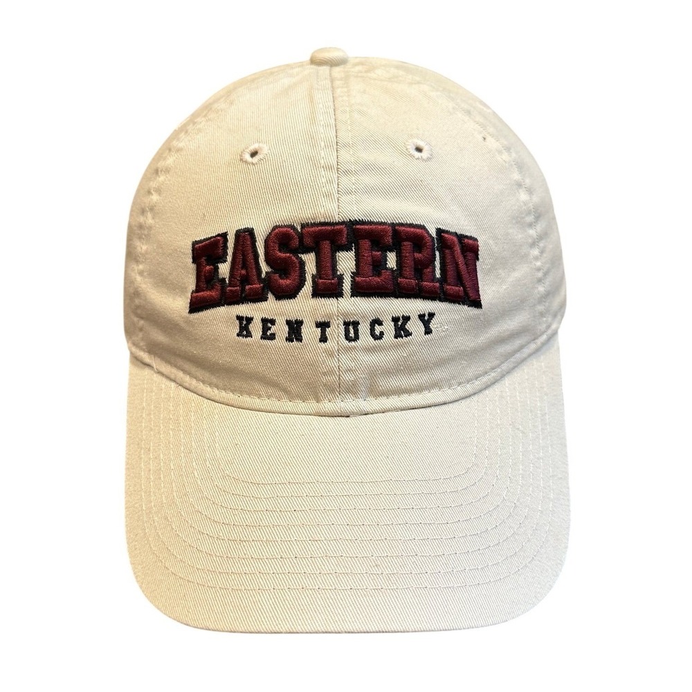 Eastern Kentucky Legacy Baseball Cap Dad Hat Adjustable Cream Maroon EKU